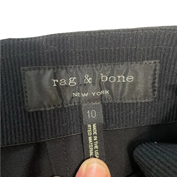 Rag & Bone Annie Silver Zip Ankle Pants Black size:10 - Picture 4 of 9